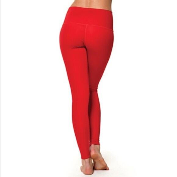 Teeki Leggings Animal Print XS Red Fire On The Mountain Pilates Yoga Sustainable - Picture 1 of 8